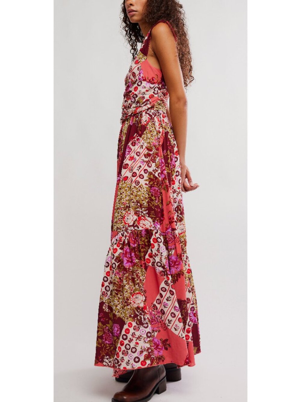 FREE PEOPLE Sasha Maxi Dress / Strawberry Combo - Picture 4 of 6